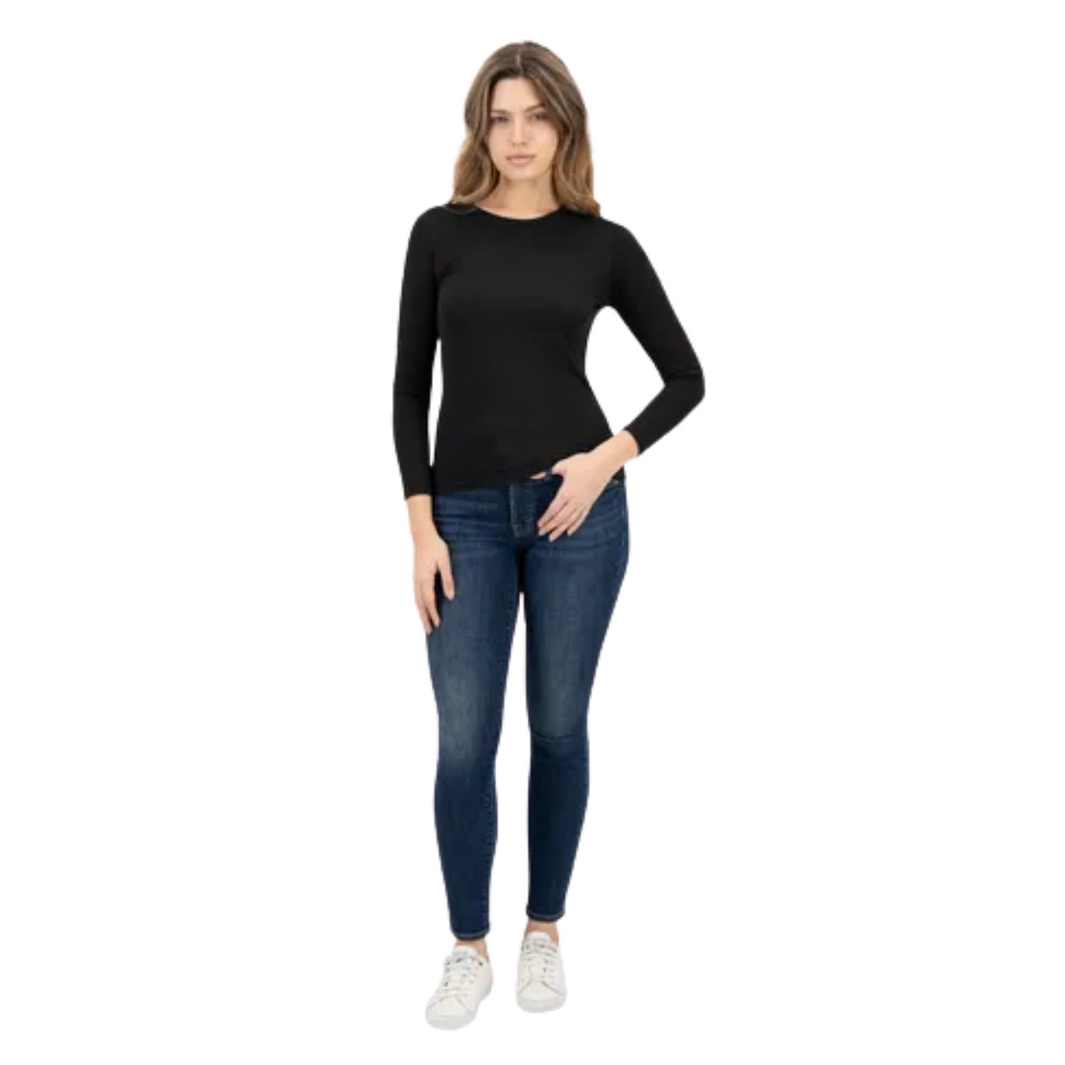 Camiseta Lola Bambu Cuello C Negro-1