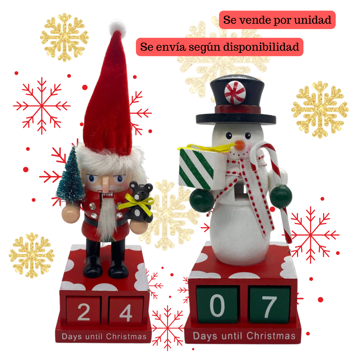 Calendario Navideño De Madera Hermoso Perpetuo Surtido Navidad 2025-3