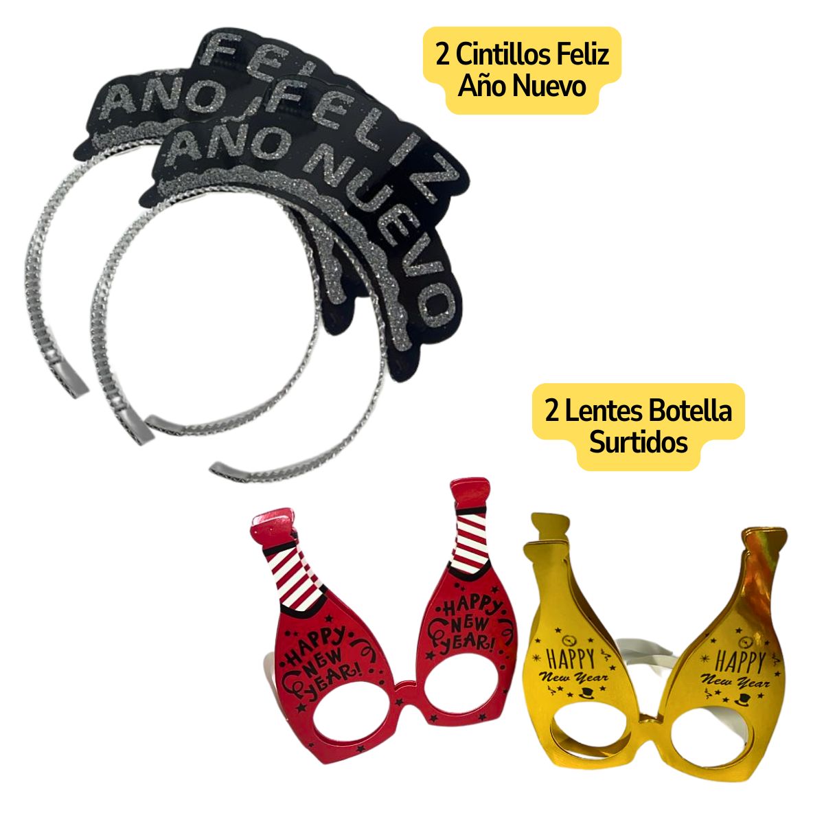 Kit Premium Cotillón Año Nuevo Con Globos 36 Piezas-7