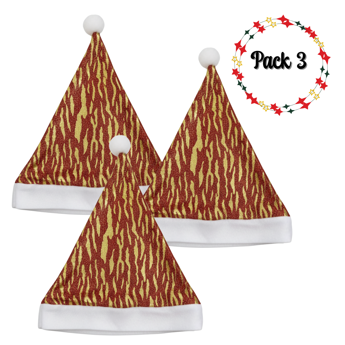 Pack 3 Gorros Viejo Pascuero Premium Navidad Festividad Diseños Varios-0