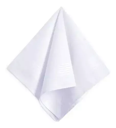 Pañuelos Blancos Para Hombre, 100% Cuadrados 12 Und Unicolor-2