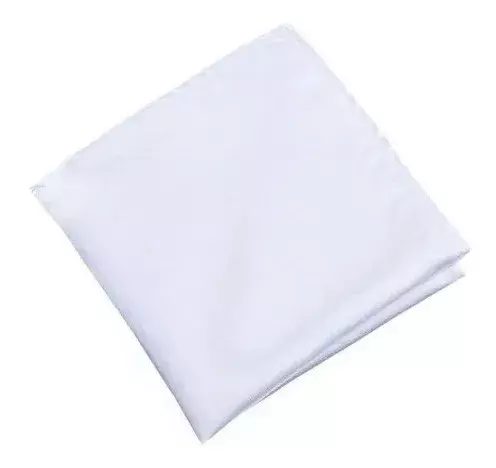 Pañuelos Blancos Para Hombre, 100% Cuadrados 12 Und Unicolor-4
