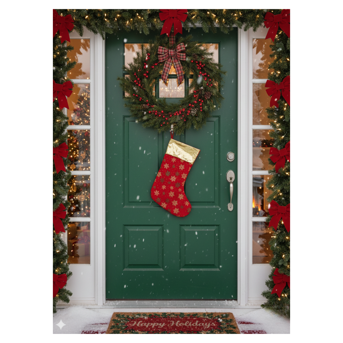 Pack 12 Botas Navideñas Diseño Copo De Nieve Decoración Navidad-4