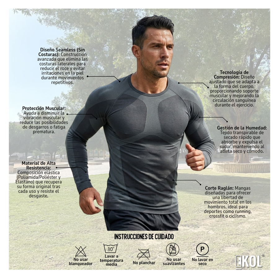 Pack 3 Poleras Primera Capa Compresión Sin Costuras Surtidas-6