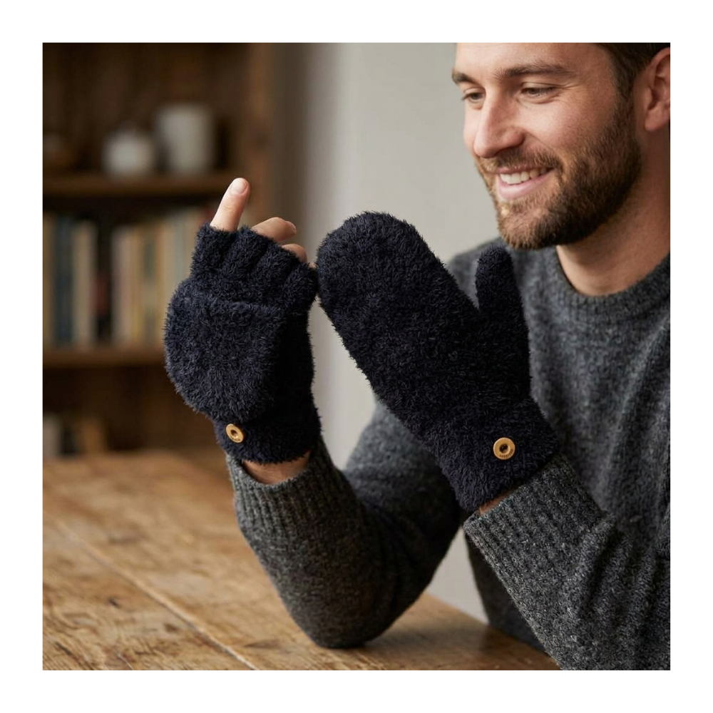 Guantes Híbridos Invierno Térmico Con Botón Sujeción-7
