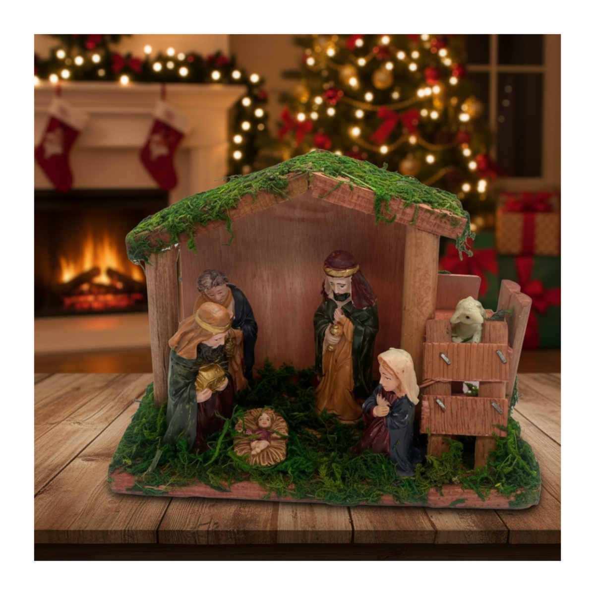 Pesebre Navideño 14x11x6 cm Decoracion Navidad 2025-4