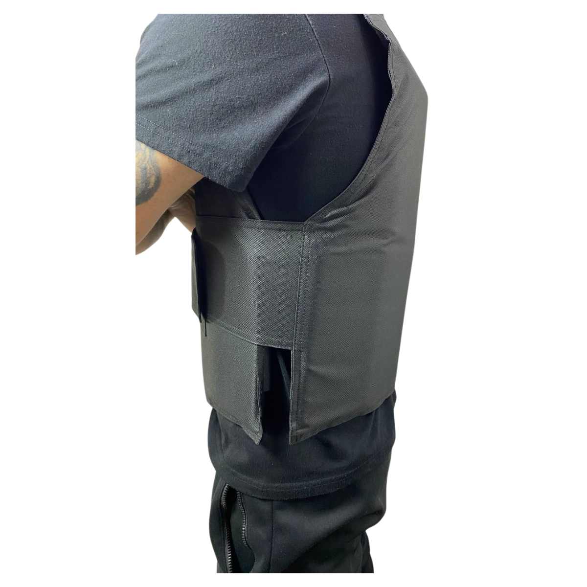 Chaleco De Seguridad Táctico Anti Corte Ajustable Guardias Negro Talla Única-4