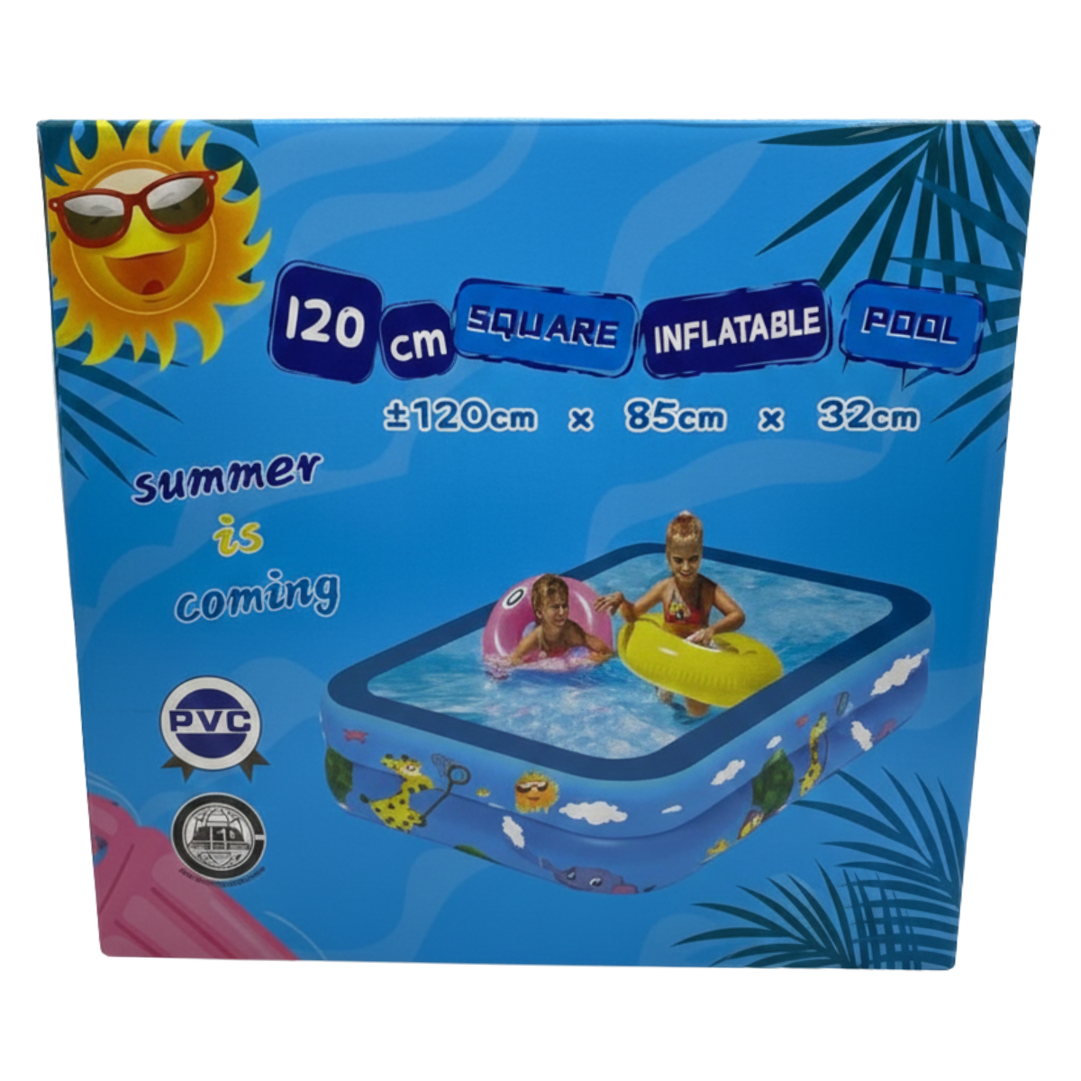 Piscina Inflable Rectangular Acolchada Pequeña Niños Verano-4