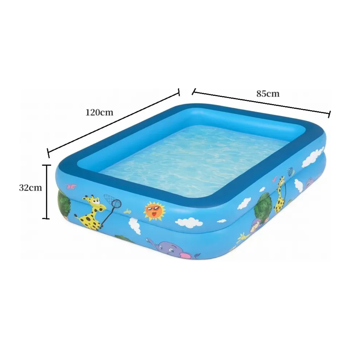 Piscina Inflable Rectangular Acolchada Pequeña Niños Verano-5