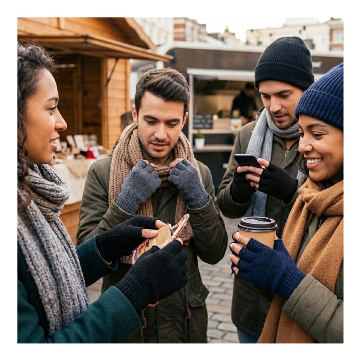 Pack 3 Pares de Guantes de Lana sin Dedos: Térmicos, Táctiles y Transpirables para Invierno-4