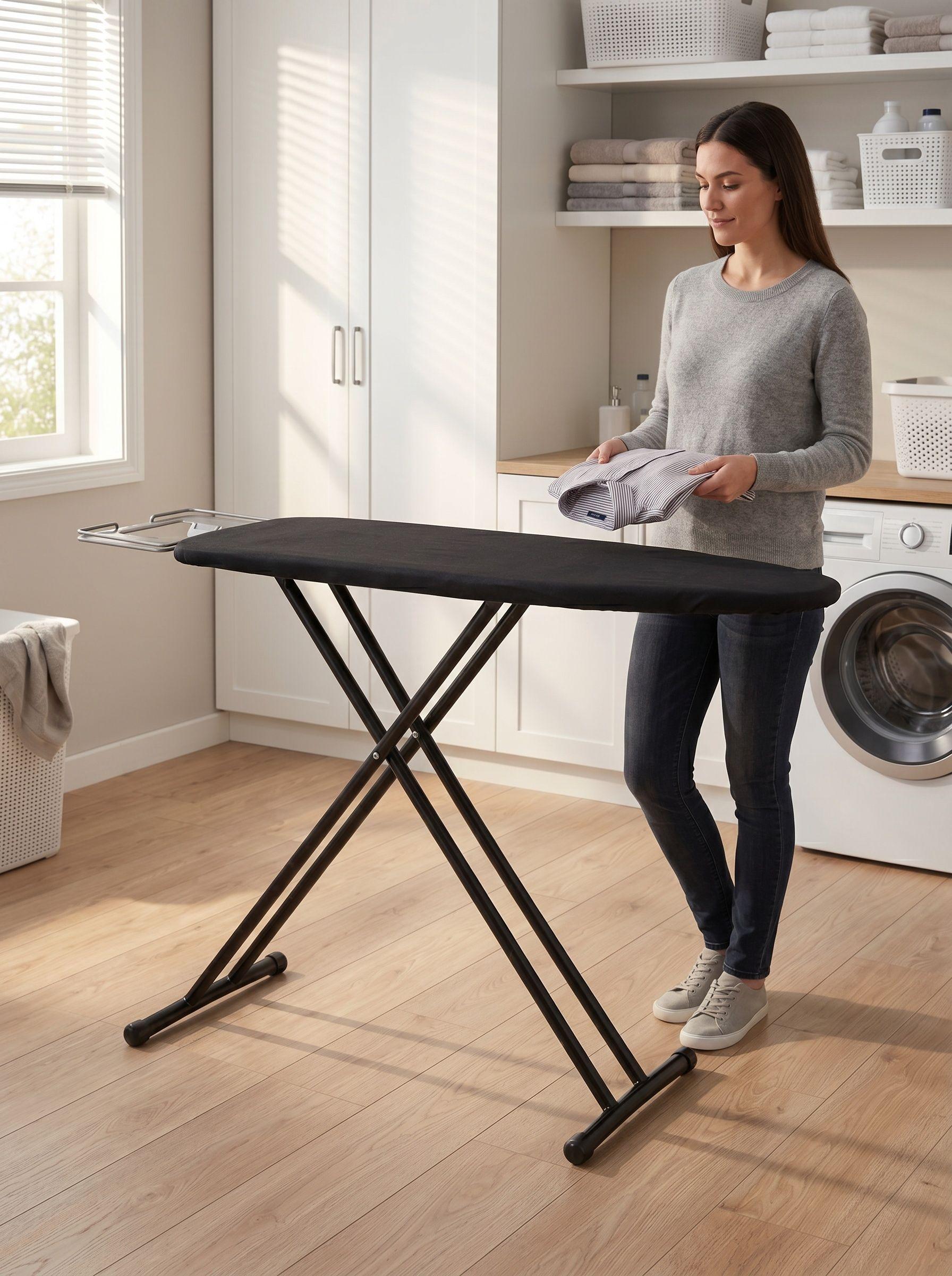 Tabla de Planchar Reforzada Ajustable y Plegable 110x90 cm - -3