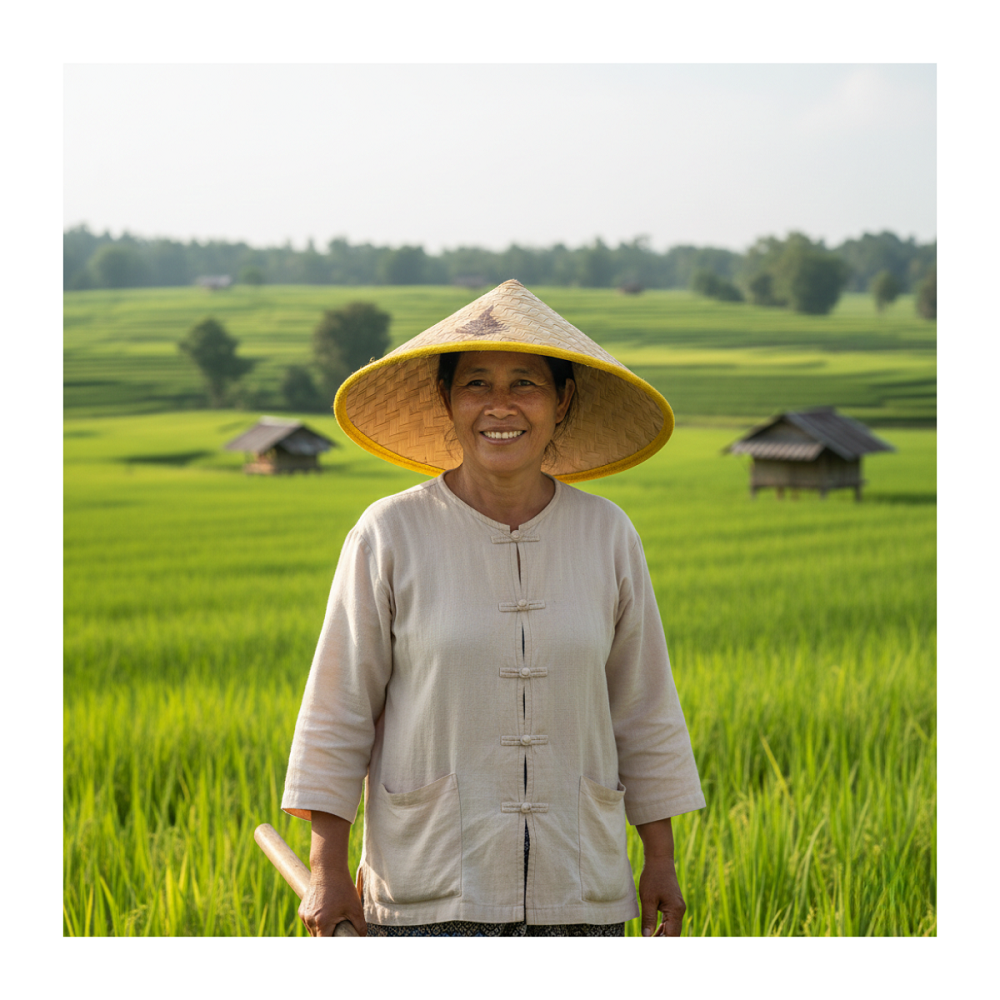 Sombrero Gorro Tradicional, Bambú Chino Marrón Claro Talla Única-4