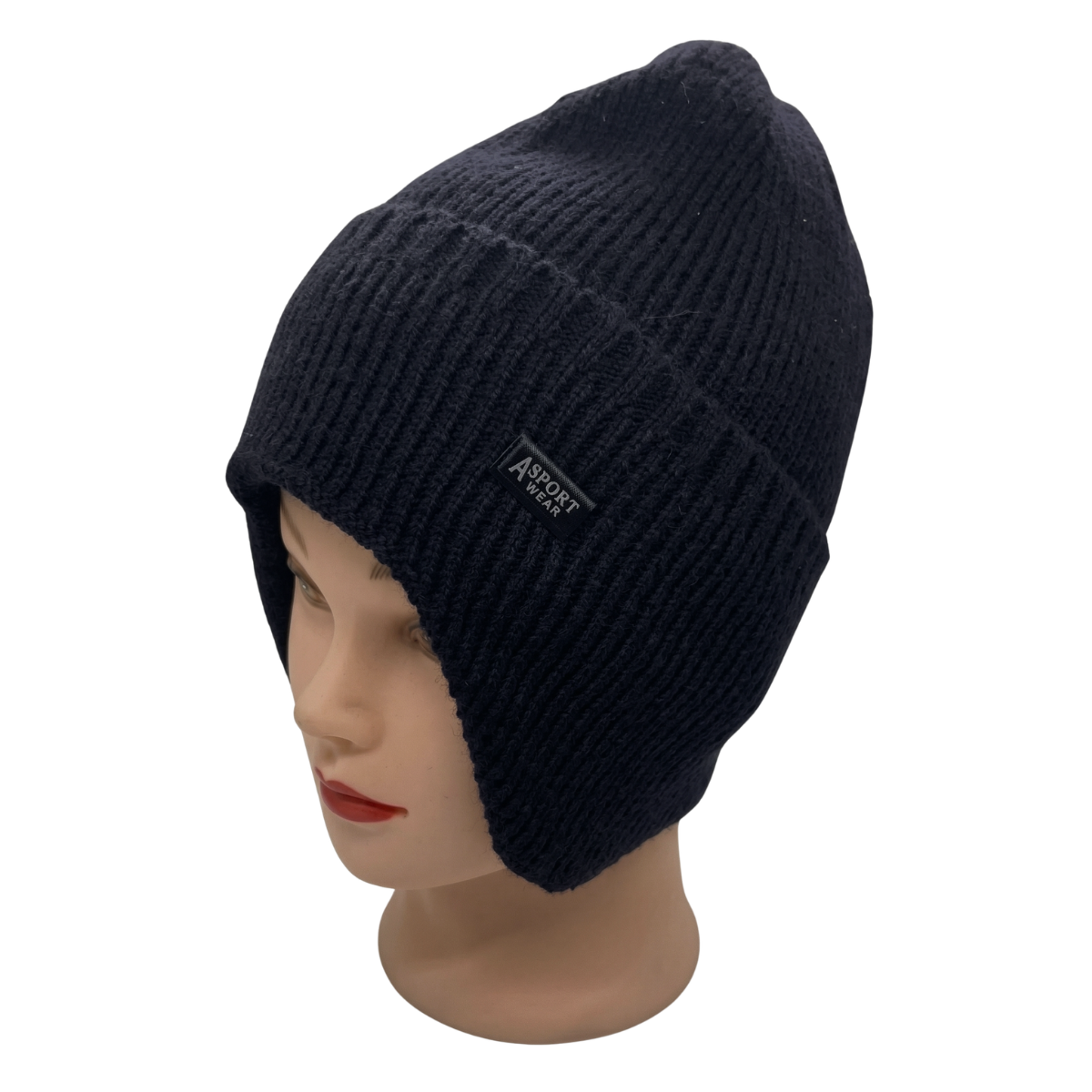 Gorro Beanie De Lana Adulto Con Cubre Orejas Unisex Negro-3