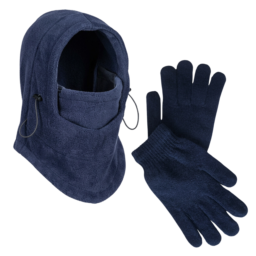 Set Invierno Infantil Gorro Pasamontaña + Guantes De Lana-3