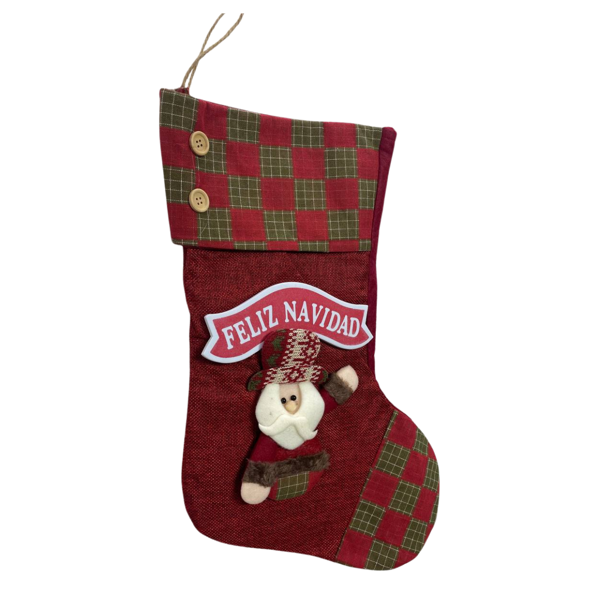 Bota Navideña Viejito Pascuero Grande Modelo 1 Navidad Decoración-3