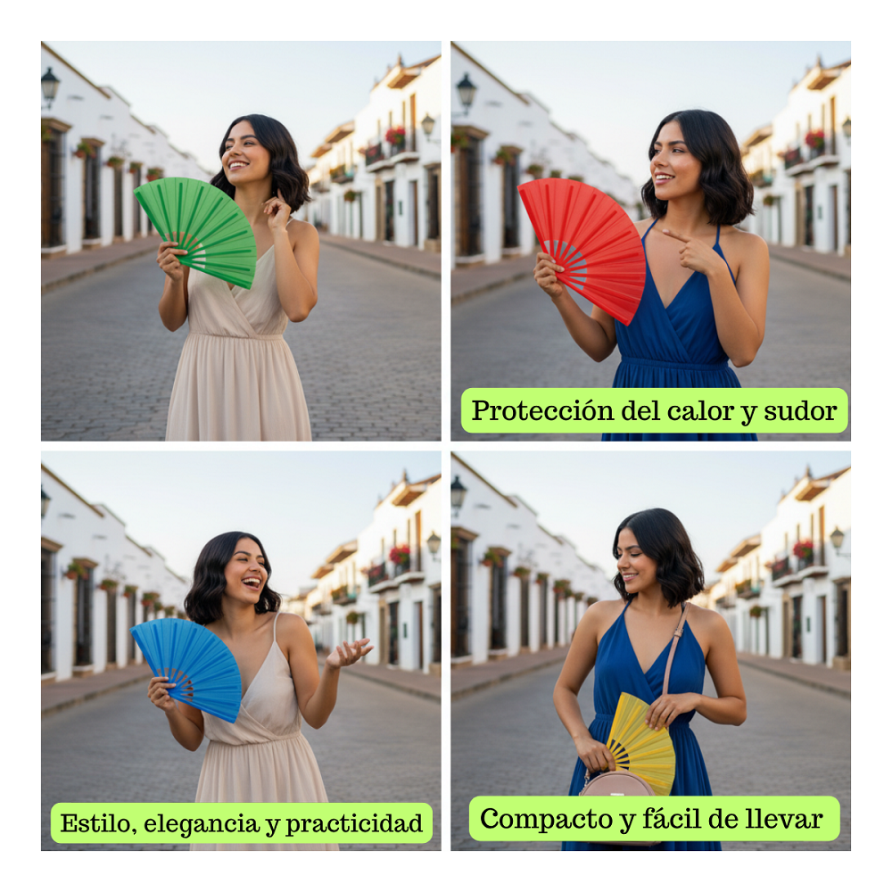 Abanicos Grandes Multicolores Bailes Primavera Verano Elegantes Surtidos-2