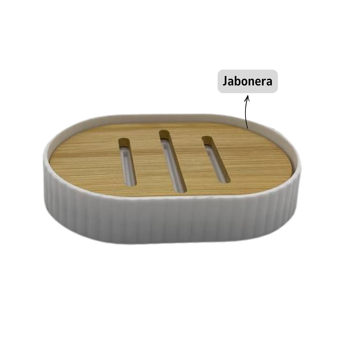 Juego Accesorios Set De Baño 6 Piezas Bambú Cepillo WC Blanco + Cortina De Obsequio-4