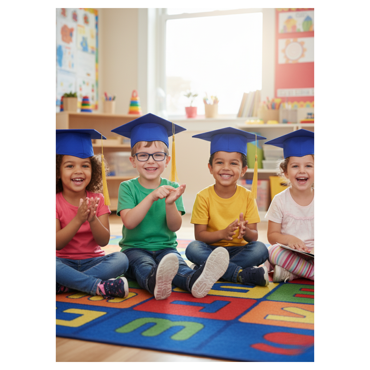 Birrete Niño Niña Azul Graduación-5