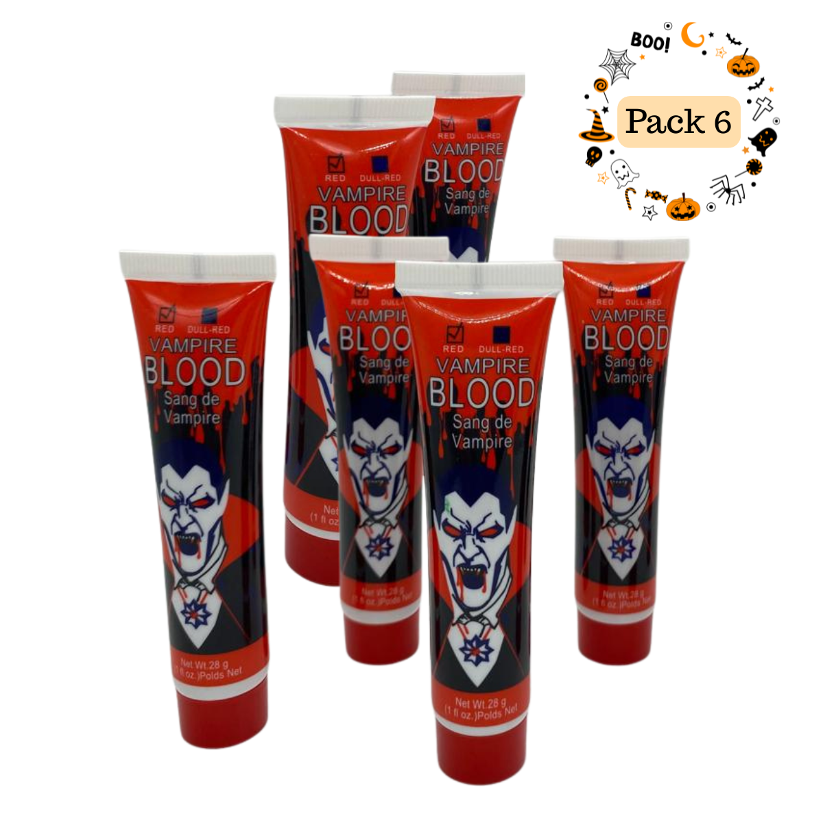 Pack 6 Sangre Falsa Artificial Disfraz Halloween 2025-1