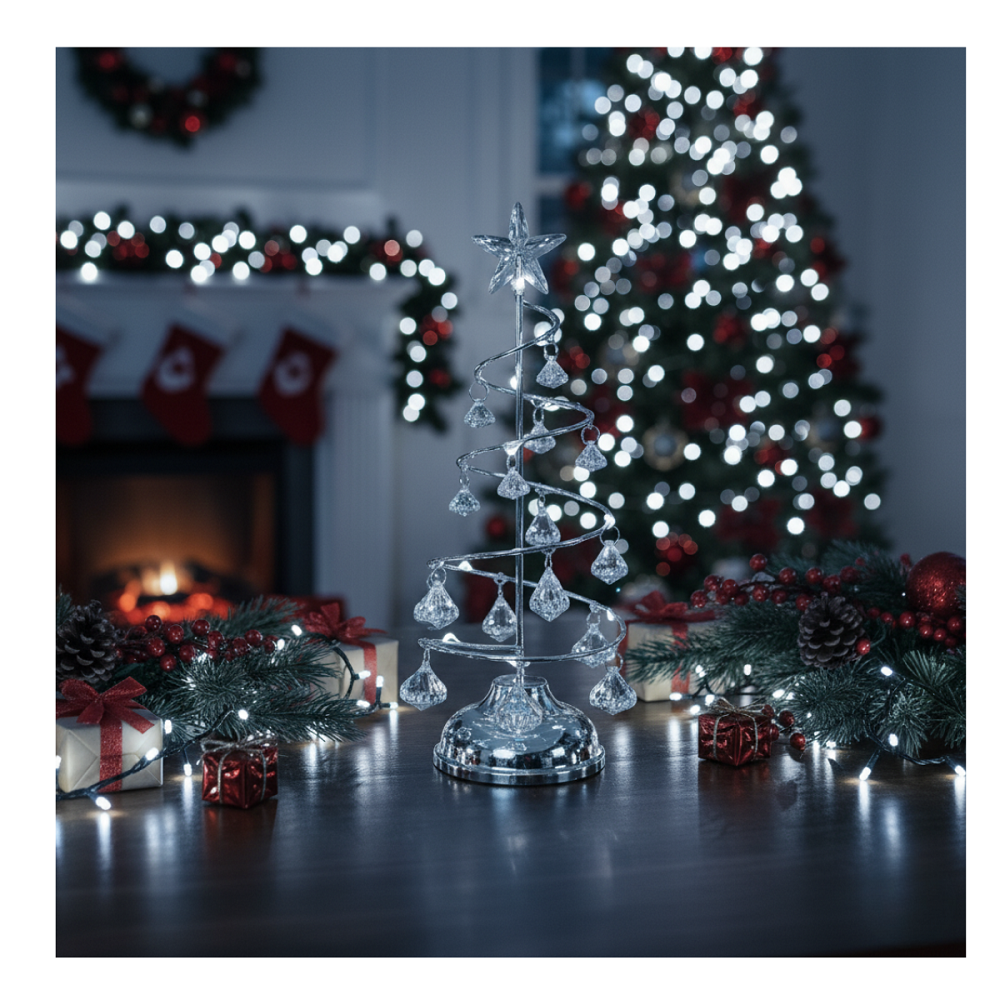 Árbol Navidad Led 27 Cm Metal Tradicional Con Adornos Navidad 2025-5