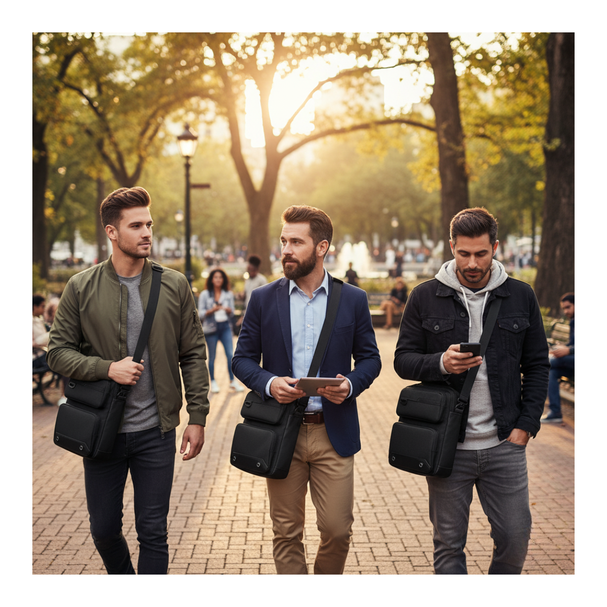 Bolso De Hombro Oxford Para Hombres Mochila De Moda Bolso Cruzado Casual-6