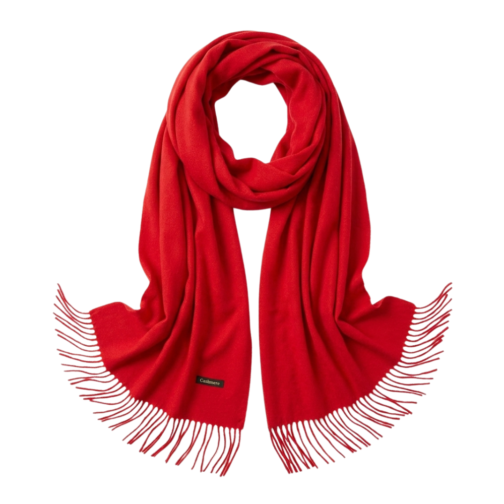 Bufanda de Cashmere Suave de Invierno con Flecos-1
