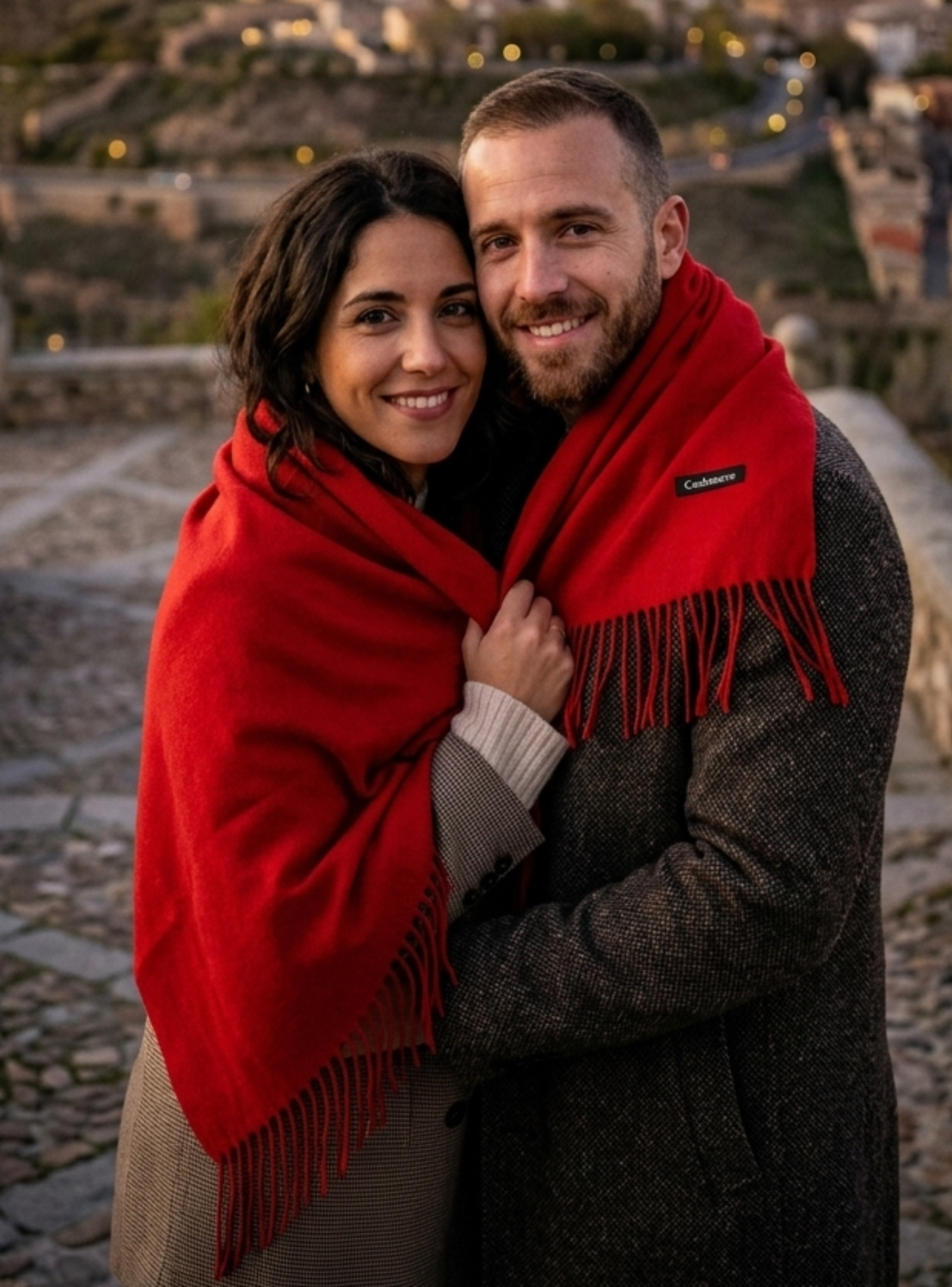 Bufanda de Cashmere Suave de Invierno con Flecos-0