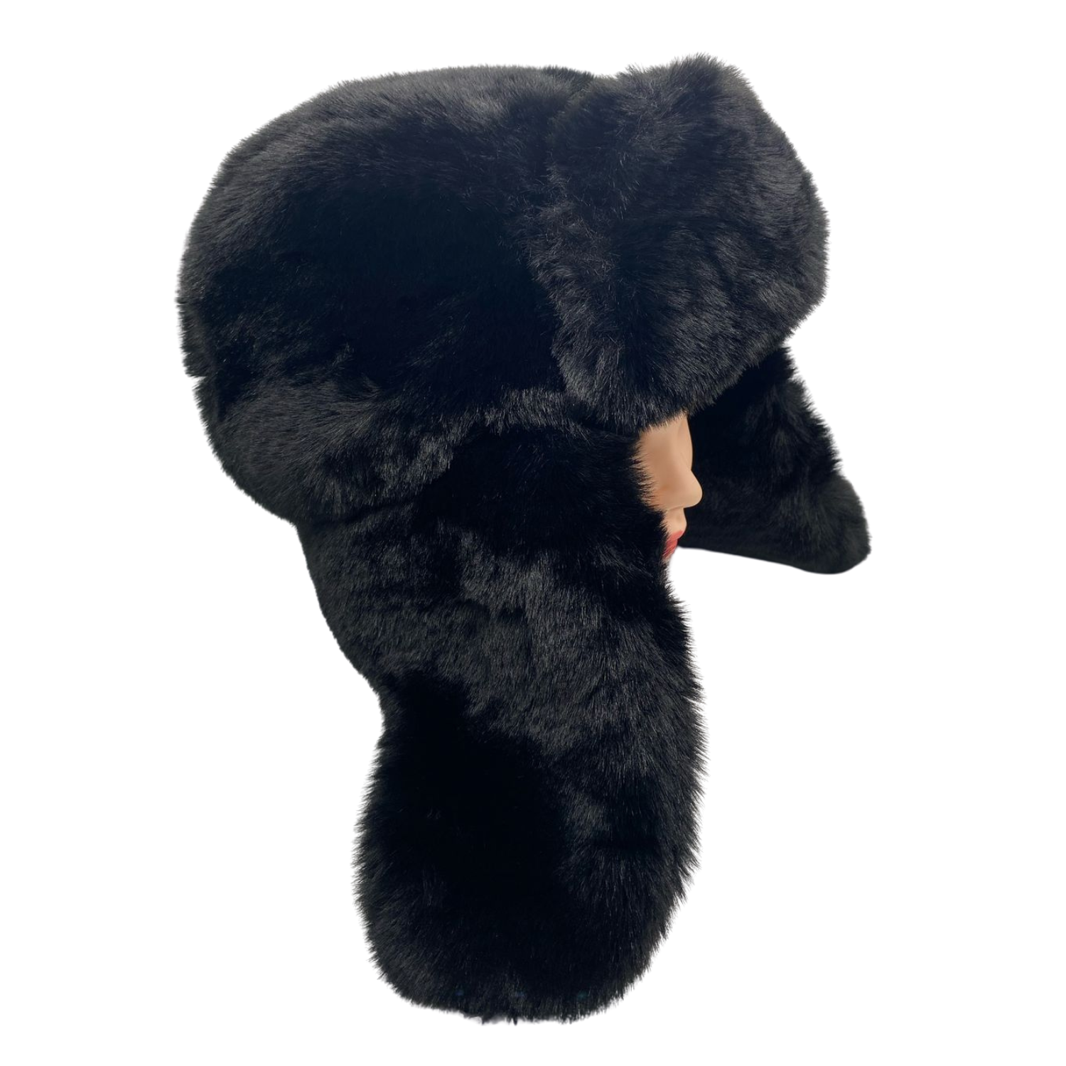 Gorro Ruso Ushanka Suave Piel Sintética Para Invierno Unisex - Negro-2