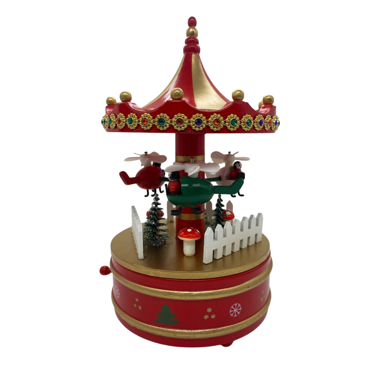 Carrusel Navideño En Movimiento Con Música A Cuerda Navidad 2025-2