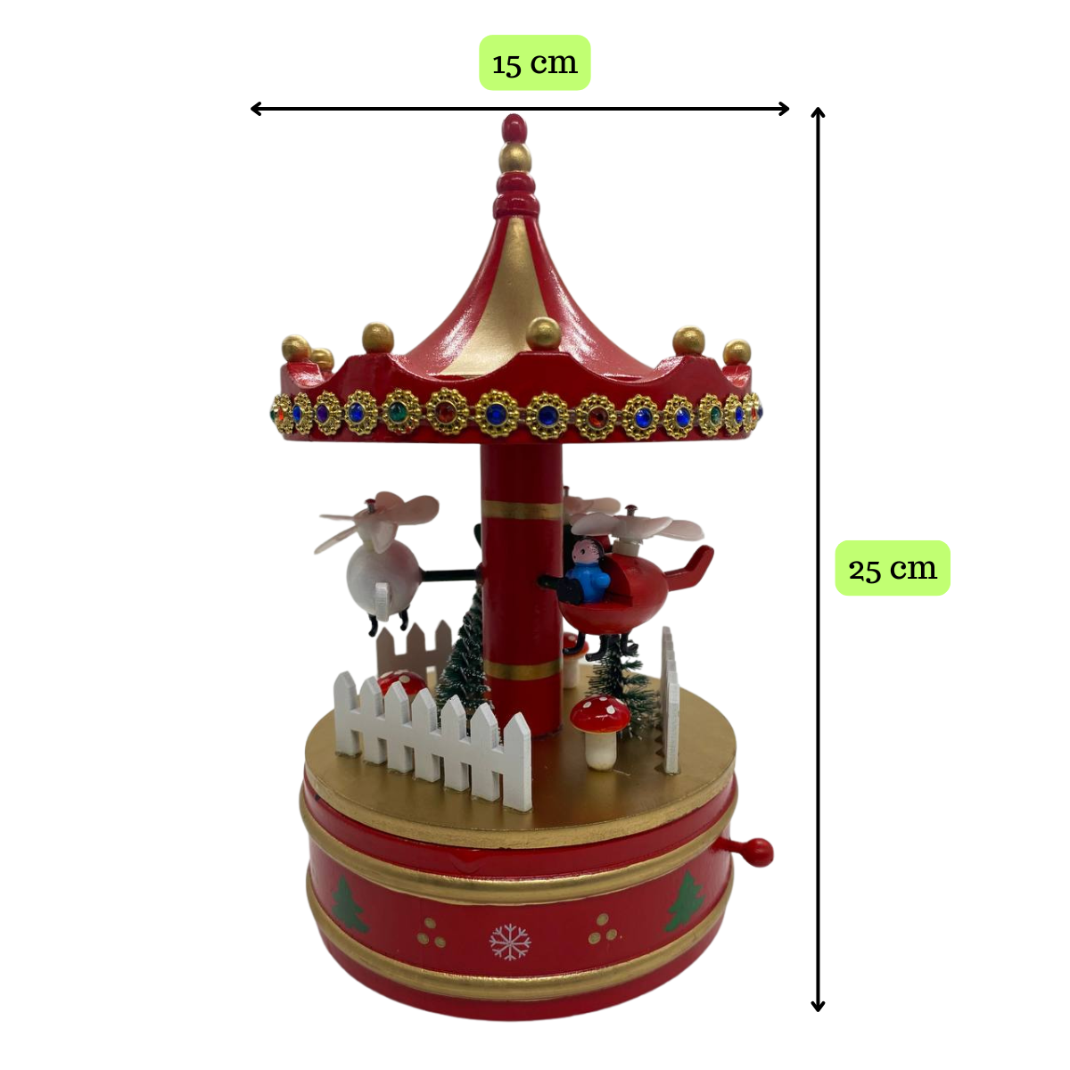 Carrusel Navideño En Movimiento Con Música A Cuerda Navidad 2025-3