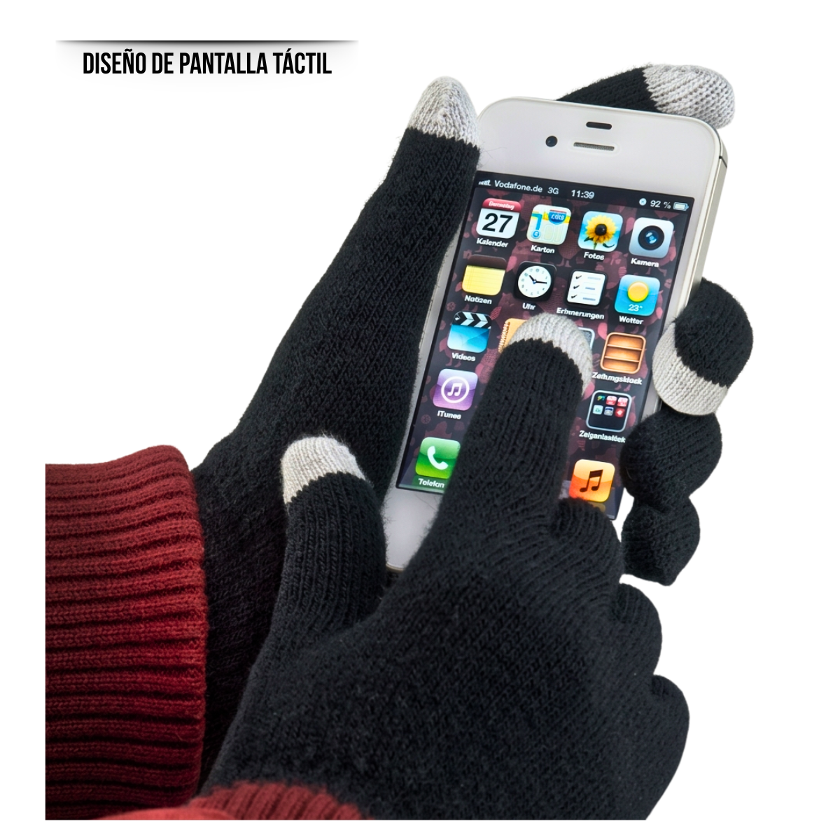 Pack 12 Guantes De Lana Térmicos Con Punta Touch Táctil Dedos-3