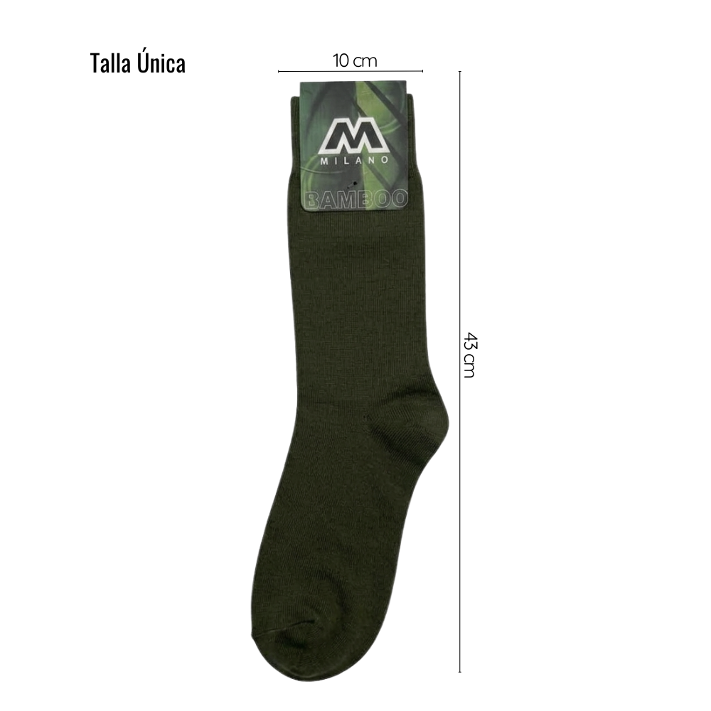 Par Calcetines Bambú Lisos Unicolor Talla Única-4