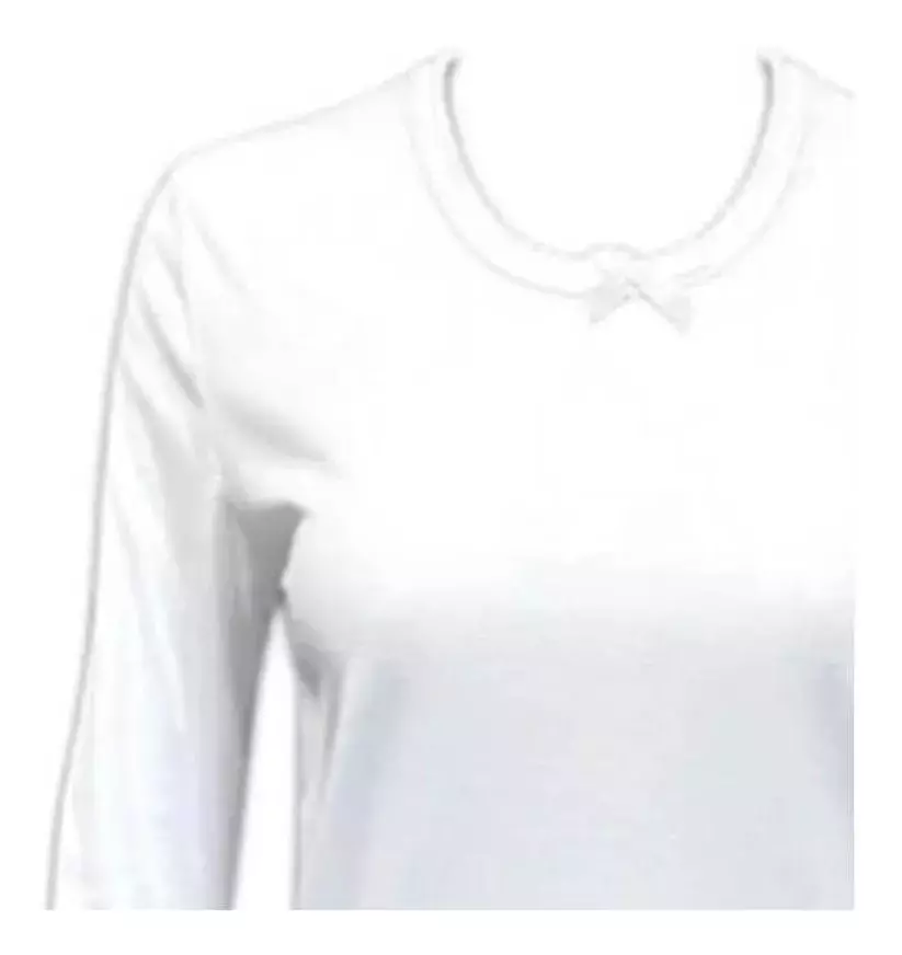 Camiseta Mujer Algodón Blanca Manga Larga-3