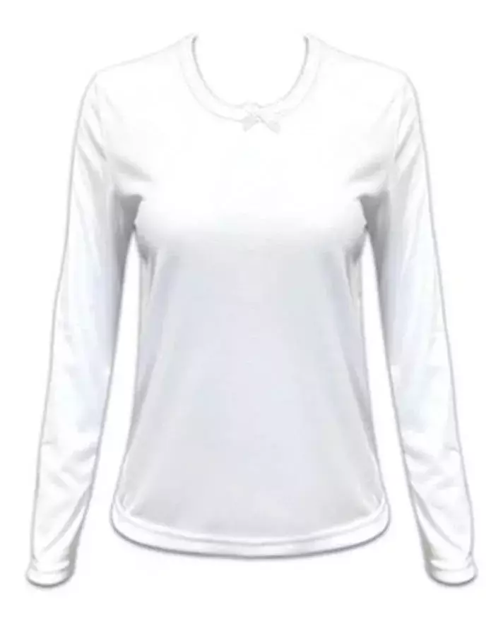 Camiseta Mujer Algodón Blanca Manga Larga-1