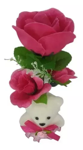 Regalo San Valentín Oso Con Flores Rosas Adorno Dia Del Amor-1