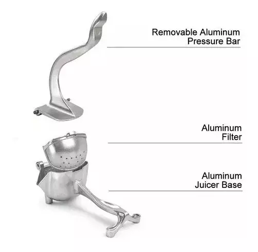 Dispensador Exprimidor Jugo Manual Aluminio Naranja Frutas-4