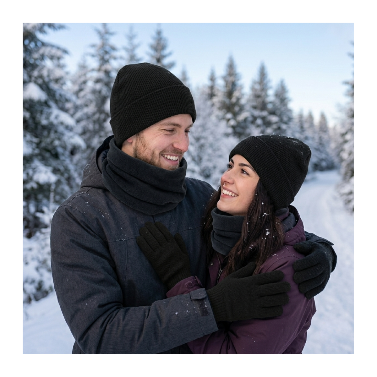 Set Invierno Térmico 3 En 1: Gorro Polar + Cuello + Guantes Lana-5