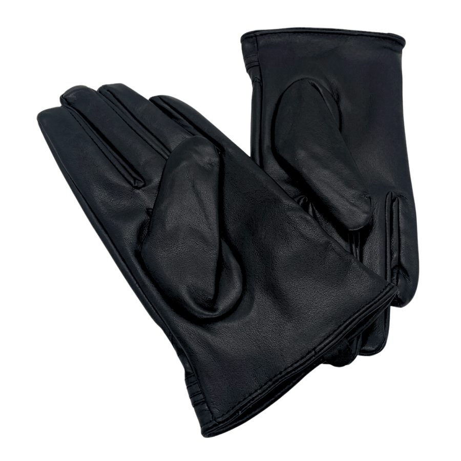 Guantes de Invierno para Mujer en Cuero Sintético Mate con Forro Térmico y Ajuste Elástico-2