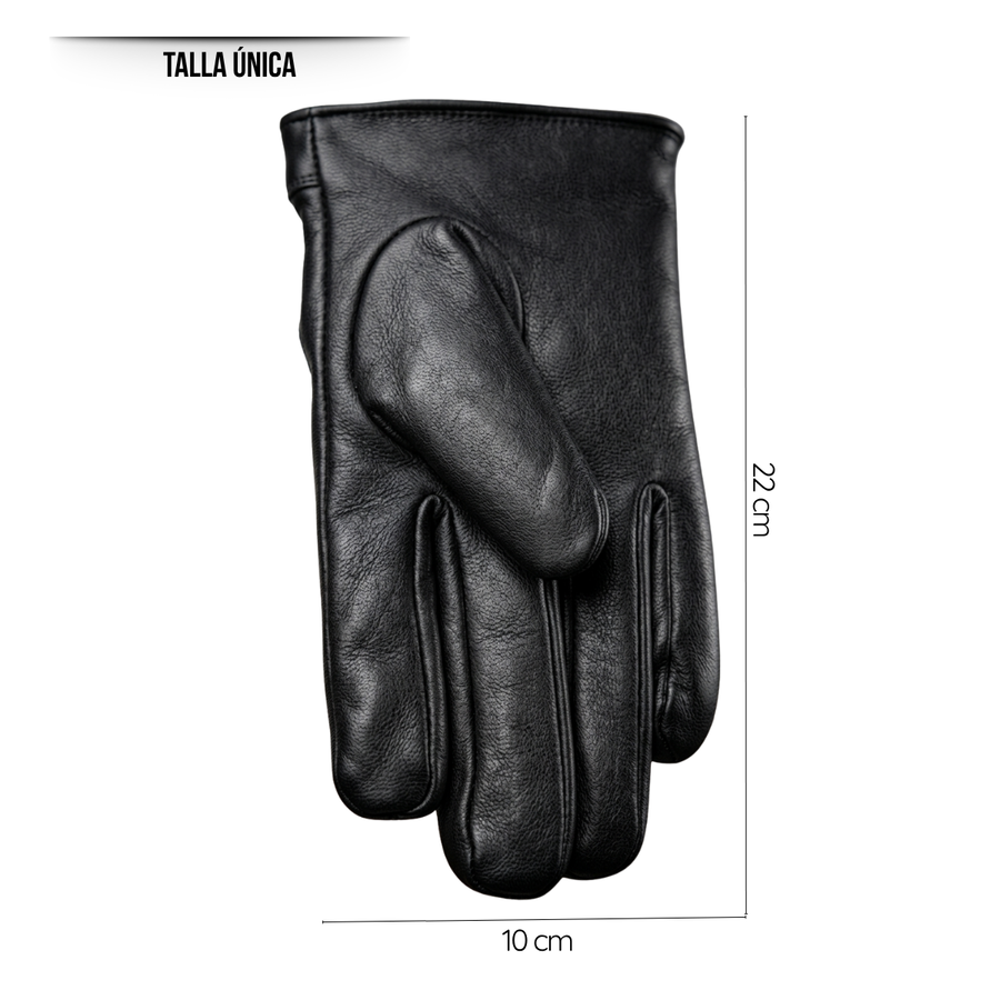 Guantes de Invierno para Mujer en Cuero Sintético Mate con Forro Térmico y Ajuste Elástico-4