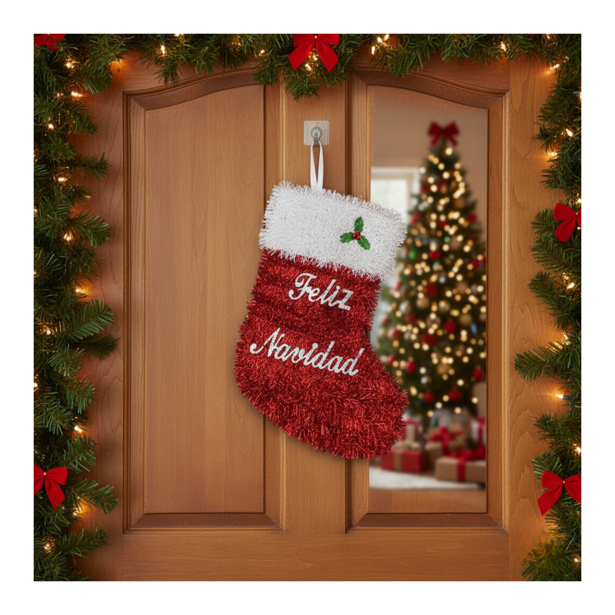 Pack 3 Colgante Botas Adorno Para Puerta De Navidad 2025-4