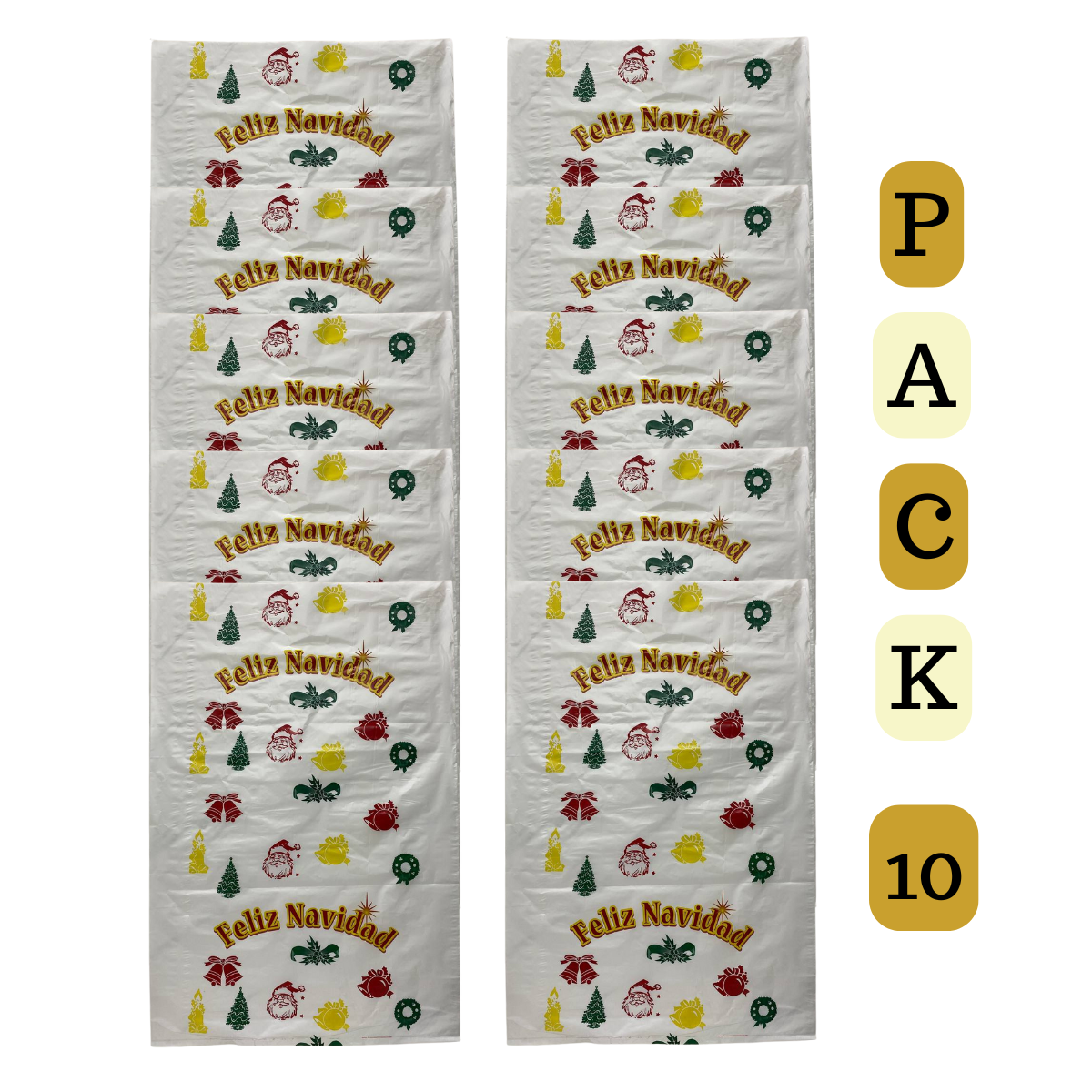 Pack 10 Bolsas Plásticas Navideñas Compartir Navidad-0