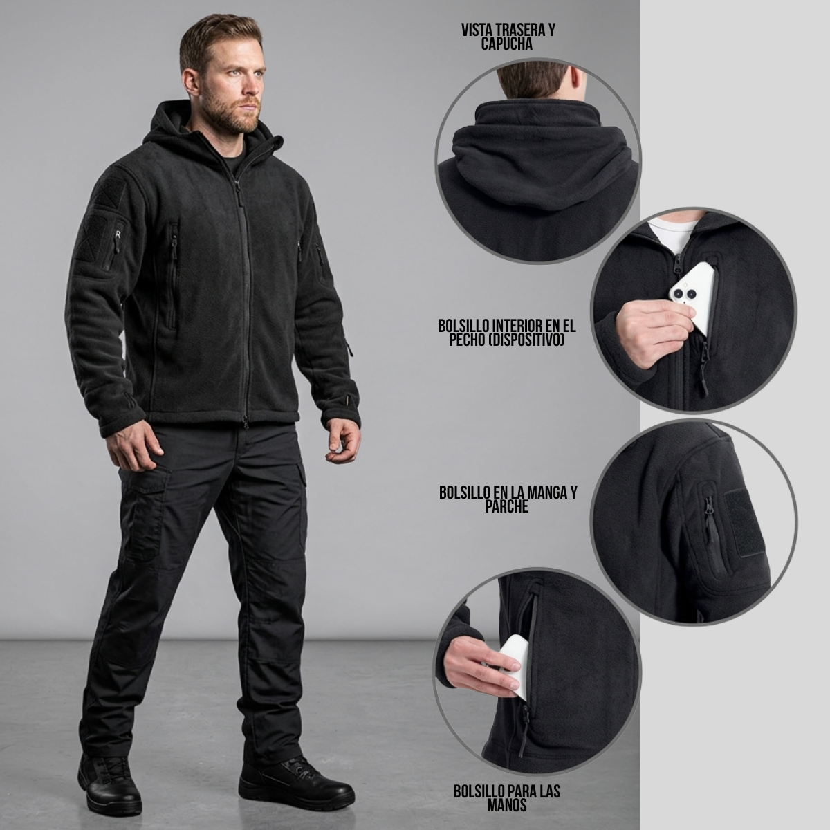 Polar Chaqueta Polerón Micropolar Táctico Invierno-2