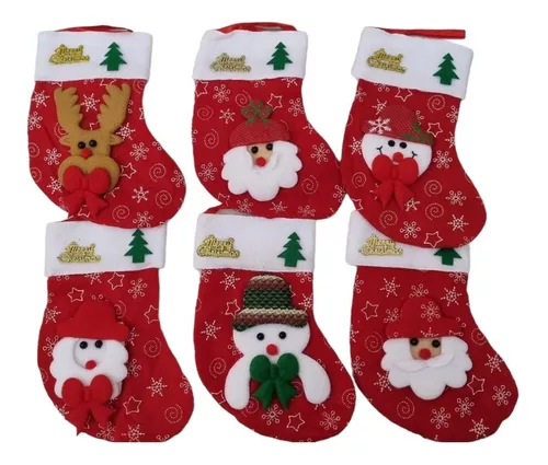 Botas Navidad Calcetin Diseños Mixtos Minis X12 Unid-0