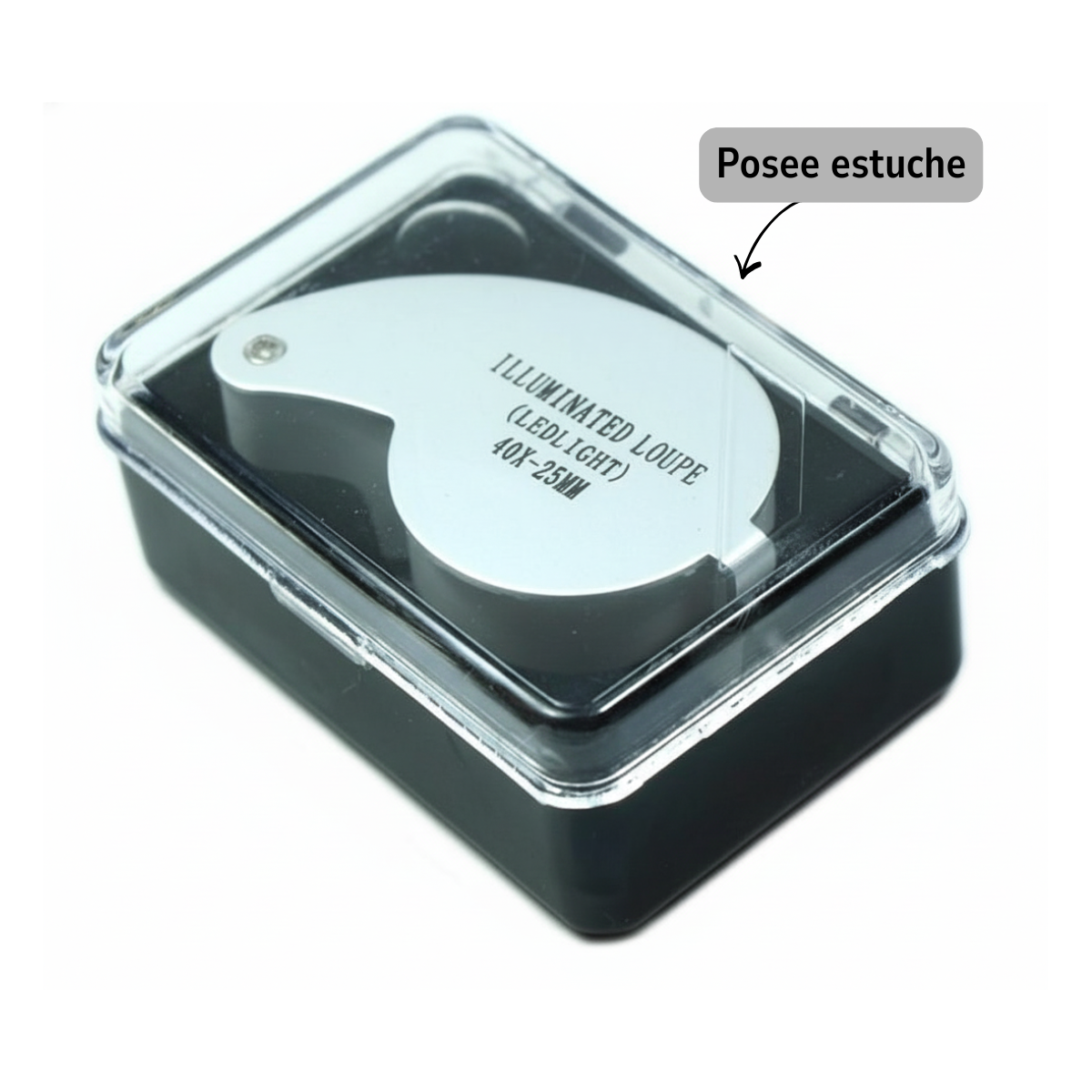 Lupa De Bolsillo 40X-25MM Con Luz LED-3