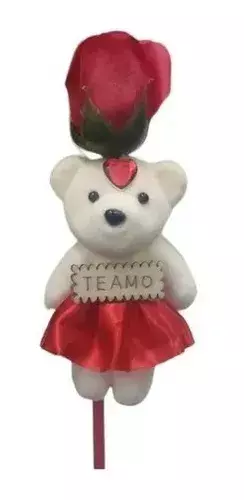 Rosa Oso De Peluche Pack 2 Te Amo Feliz Dia San Valentin-1