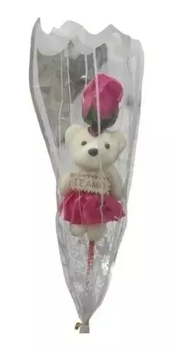 Rosa Oso De Peluche Pack 2 Te Amo Feliz Dia San Valentin-3