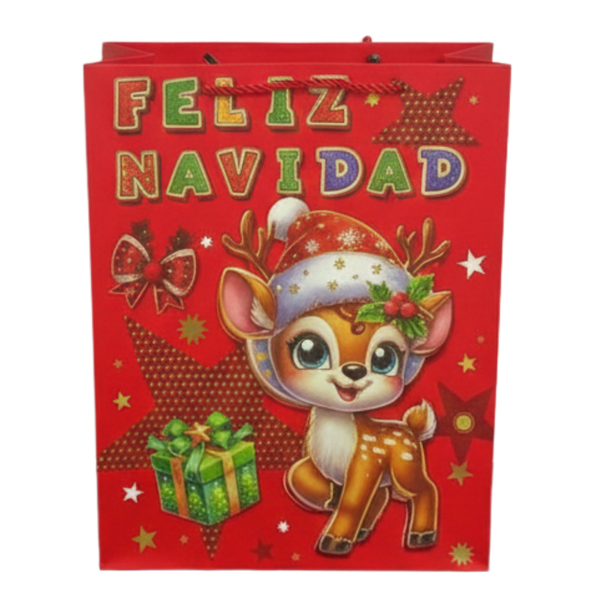 Pack 12 Bolsas De Regalo Navidad Mediana 30x16x10 cm Diseños Surtidos-2