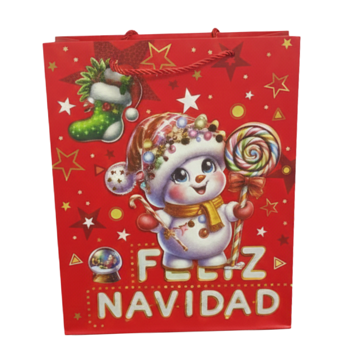 Pack 12 Bolsas De Regalo Navidad Mediana 30x16x10 cm Diseños Surtidos-5