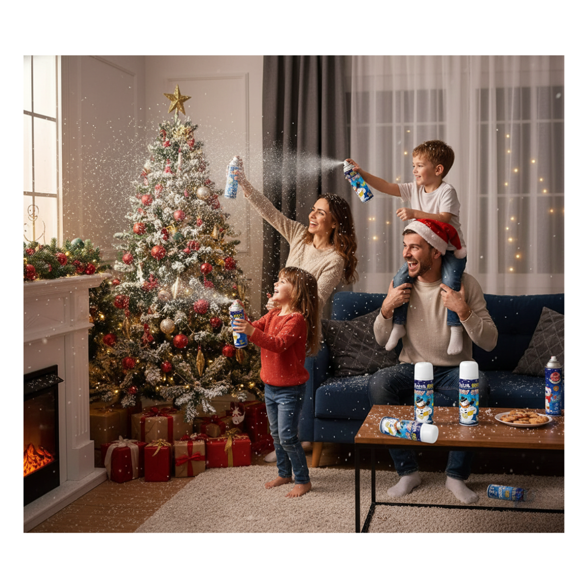 12 Nieves Spray Nieve Artificial Cotillón Navidad Fiestas-2