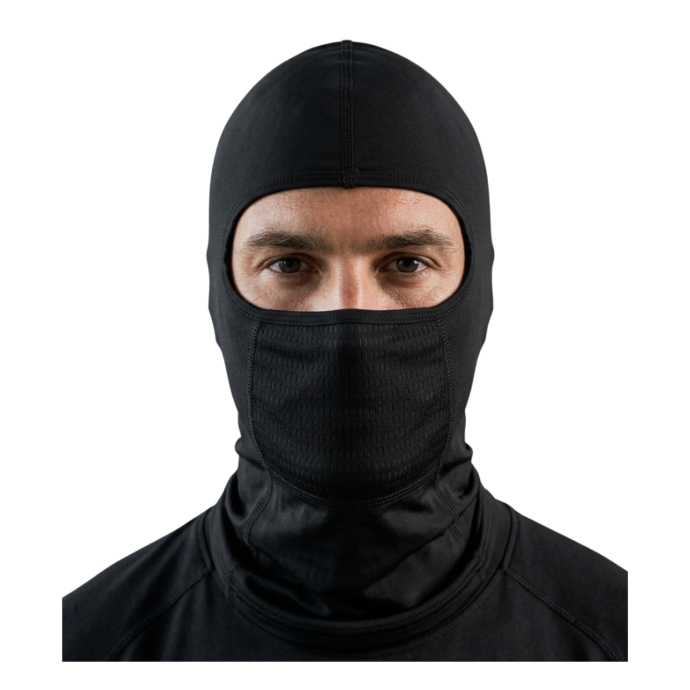 Set Antiviento Moto Balaclava Con Orificio Auricular y Guantes / Negro-2
